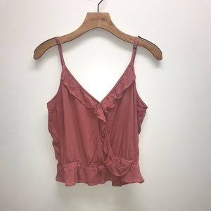 L.A. Hearts Pink Ruffled Tank Top